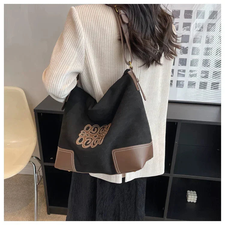 WW | Women's Luxury Brand Messenger Bags Retro Brown Crossbody Tote Bags Bucket Clutch Bag Shopping Large Capacity Travel Bag