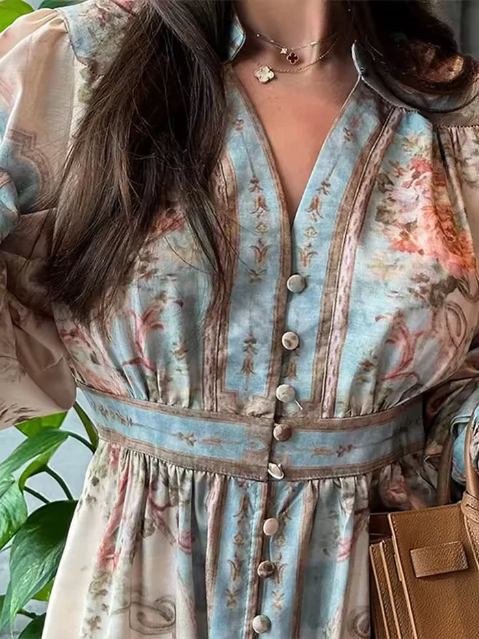 Naomi™ | Maxi Dress with Baroque Print