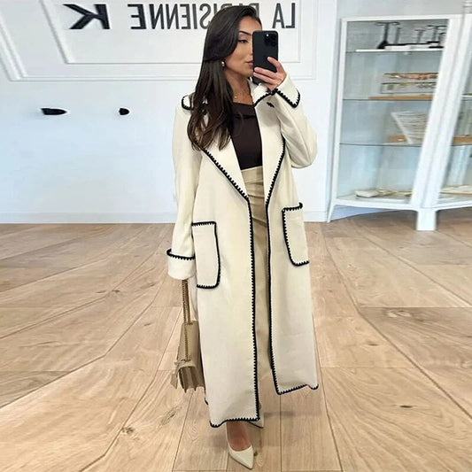 WW | Lange Damenjacke mit Kontrastnähten