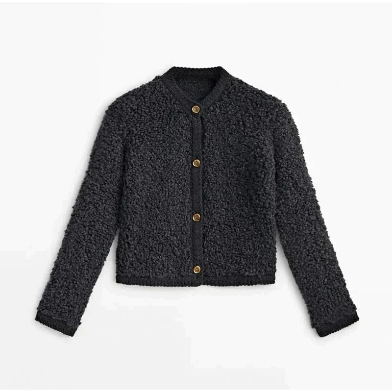 WW | Cardigan Soft and Warm Button Closure Casual Fit Short Length