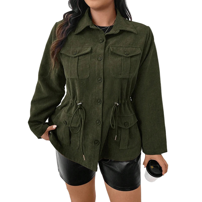 WW | Damen stilvolle Cordjacke mit Taschen