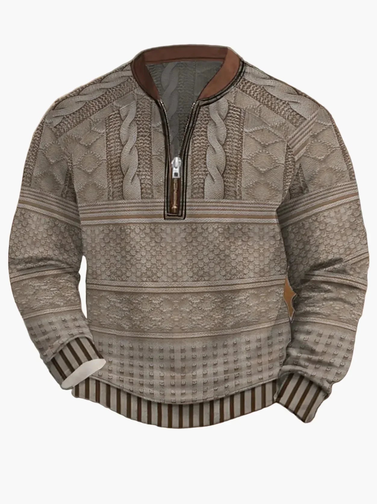 WW | Strickpullover mit Reißverschluss - Moderner Freizeit-Look für Herbst und Frühling