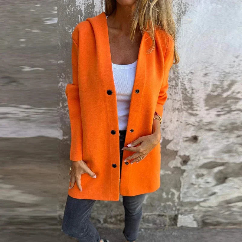 WW | Grey Hooded Jacket with Pockets for a Casual Style