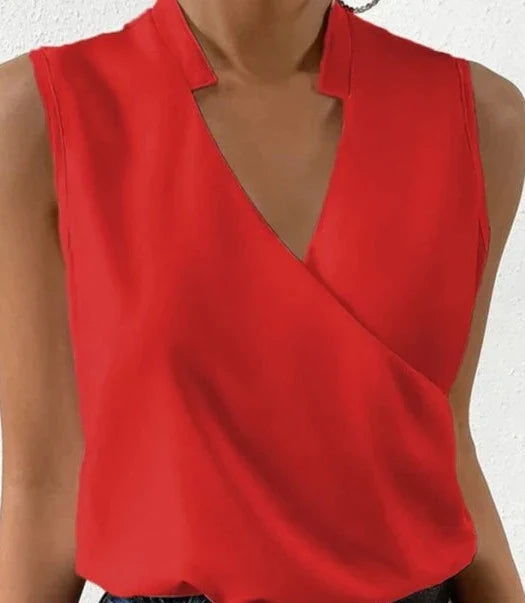 WW Elegantes ärmelloses Einfarbiges Top