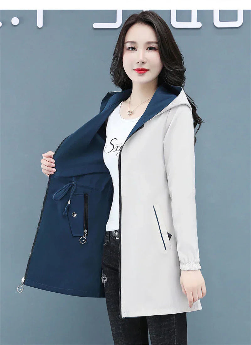 WW | lange windbreaker-jacke