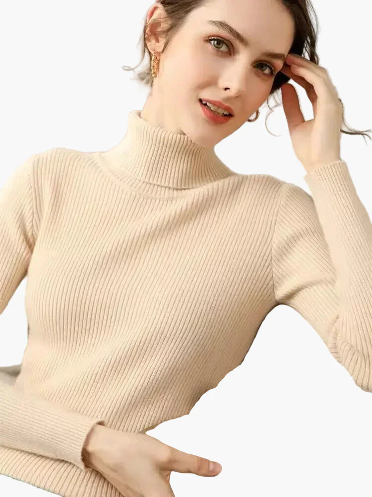 WW | Turtleneck Ribbed Basic Long Sleeve - Versatile Fall & Winter Look