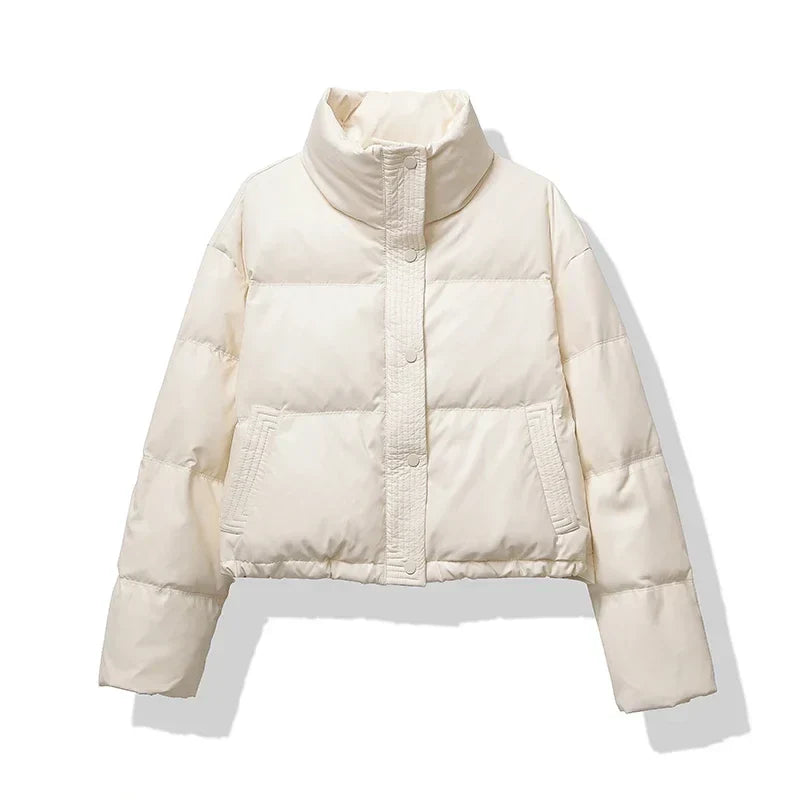 WW | Puffer Jacket with Stand-Up Collar and Short Quilted Design