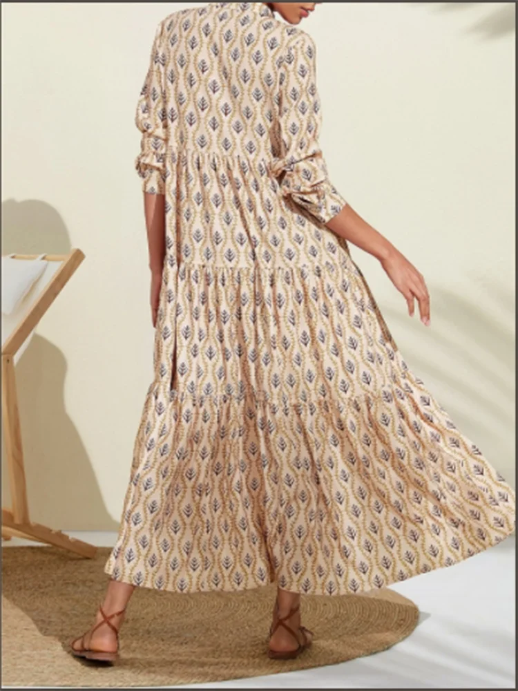 Evelina | V-Neck Printed Holiday Dress