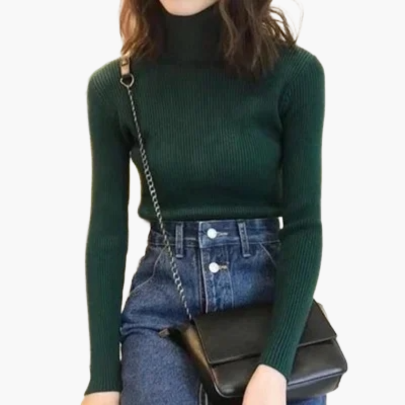 WW | Turtleneck Ribbed Basic Long Sleeve - Versatile Fall & Winter Look