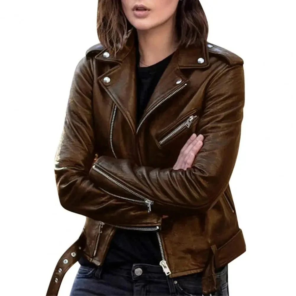 WW | Leder Motojacke - Asymmetrischer Reißverschluss - Elegant und stilvoll - Biker-inspiriert
