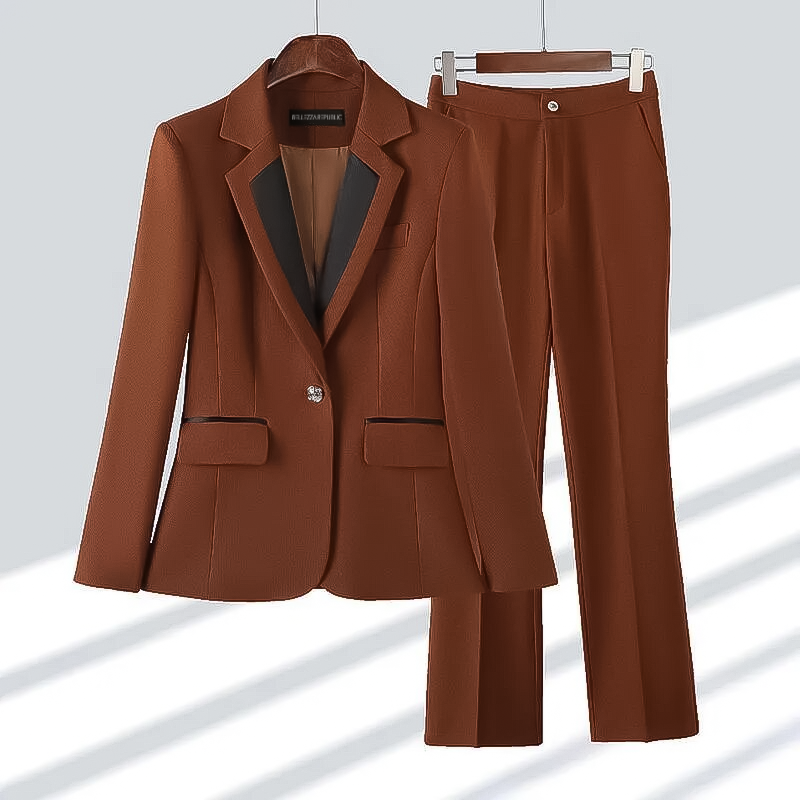 WW | Damen Blazer und Hosen Set – Taillierte Passform – Ein-Knopf – Gerade-Hosen