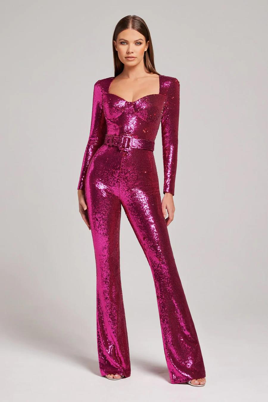 WW - Sequin Long Sleeve Jumpsuit