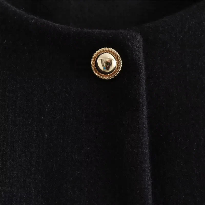 WW | Cropped Bomber Jacket with Round Neck and Long Sleeves