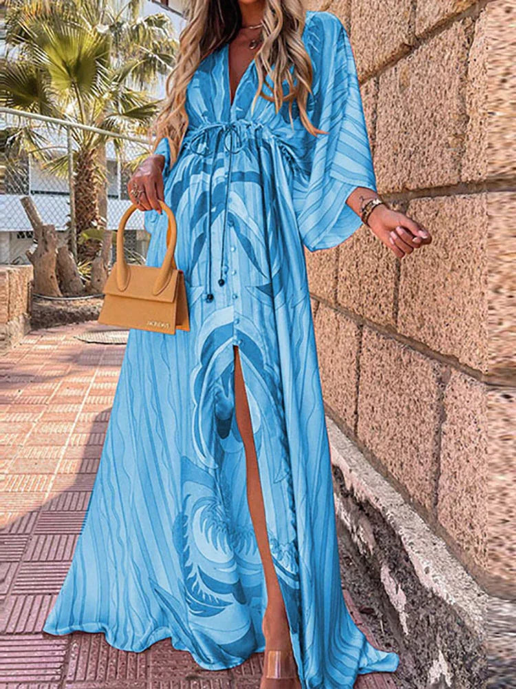 WW | Elegant Printed Dress For The Beach