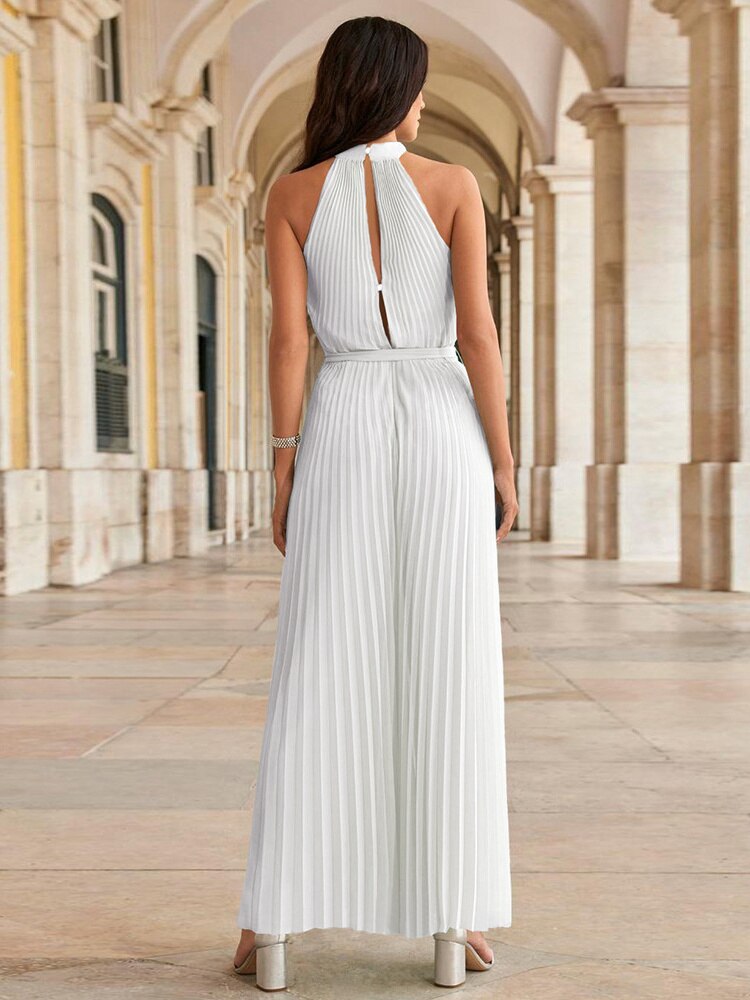 Halter Neck Wide Leg Jumpsuit