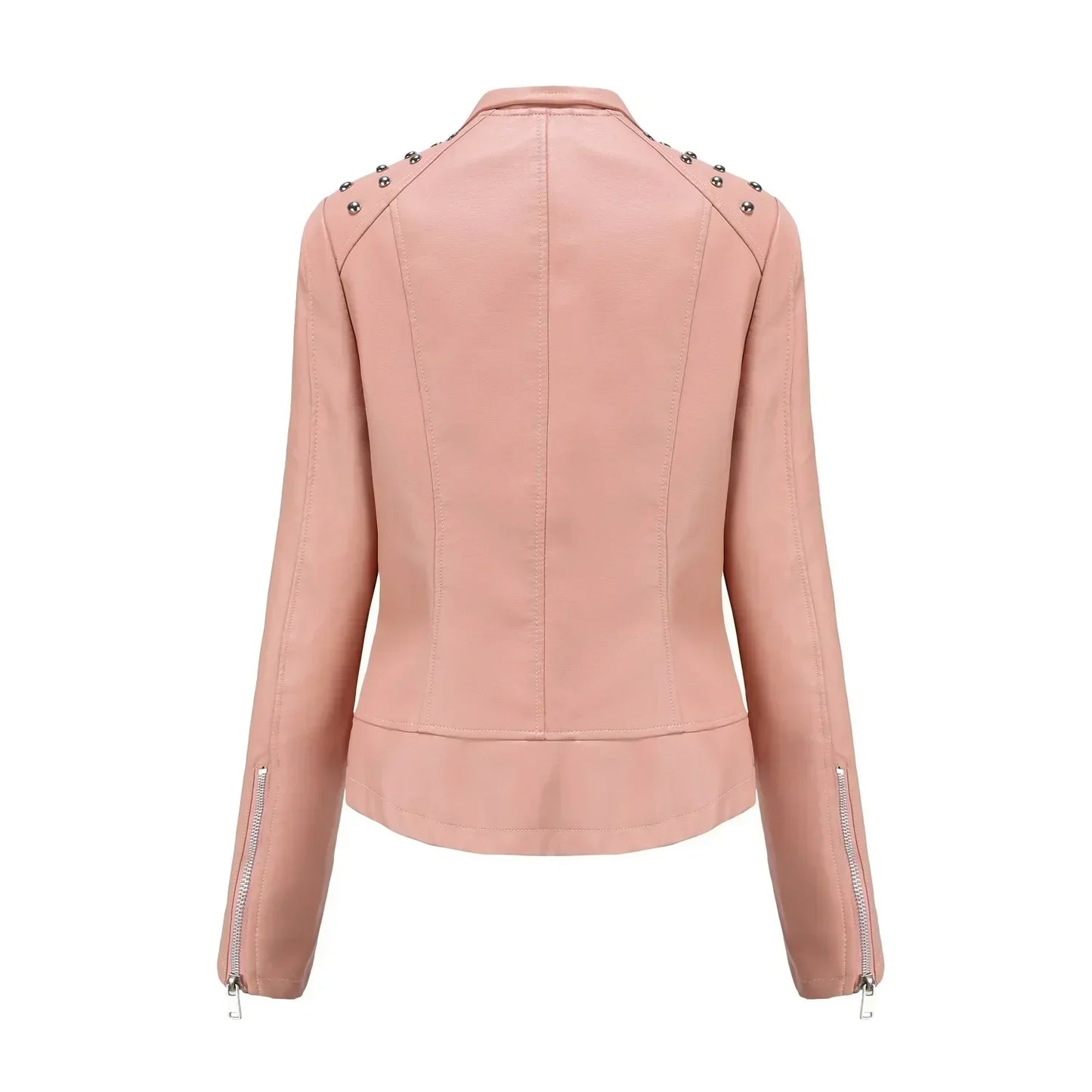 WW | Biker jacket with studded lapel collar