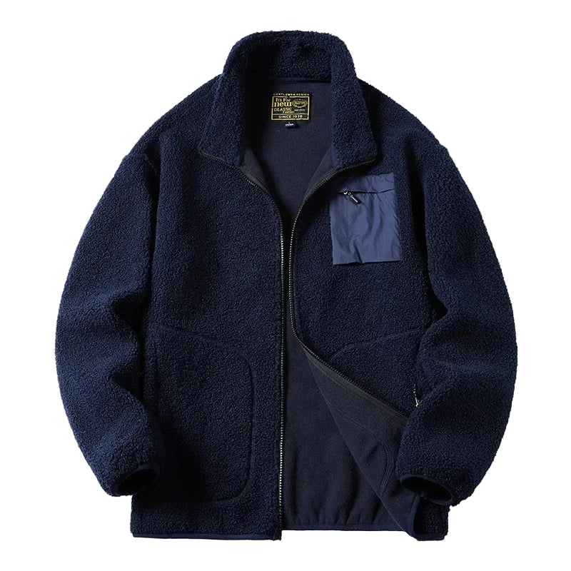 WW | Unisex Outdoor Style Fleece Jacket with Zipper and Chest Pocket - Ideal for Leisure & Everyday Wear