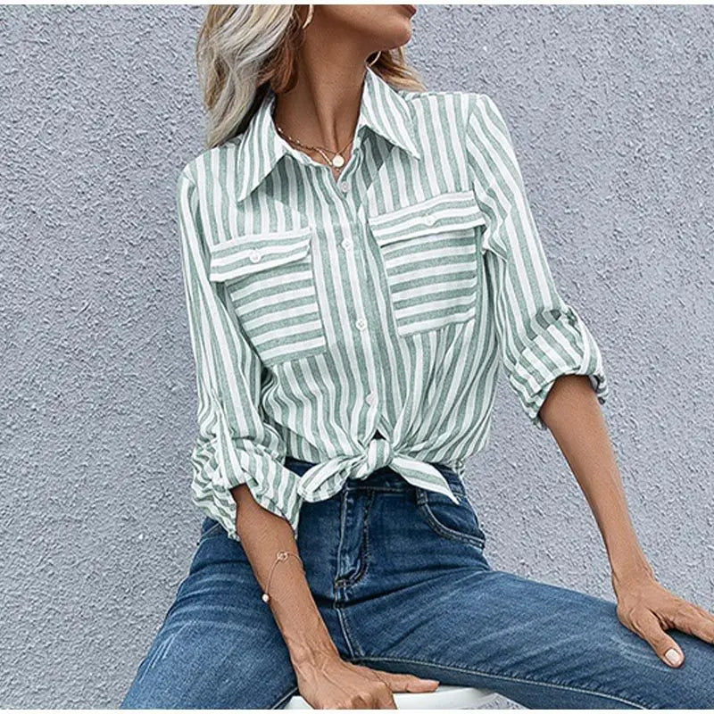 WW | Classic Striped Button-Down Shirt for Women