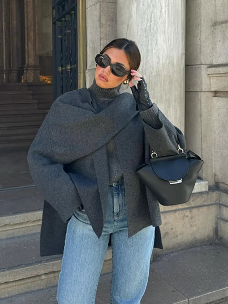 WW | Eleganter und warmer Wollumhang für Frauen im Winter