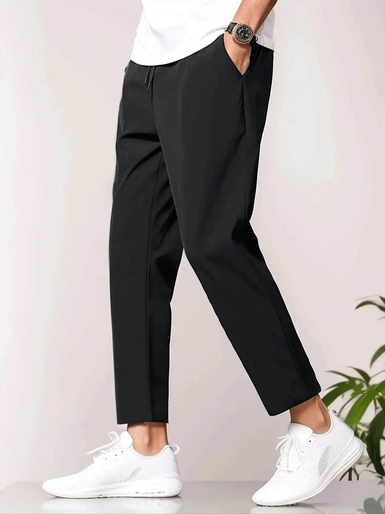 WW | Cropped Leisure Trousers For Men Slim & Versatile