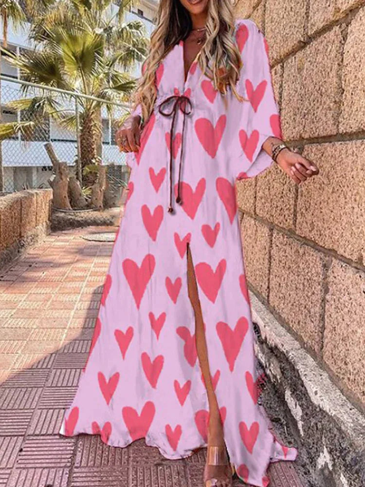 WW | Elegantes bedrucktes Kleid für den Strand