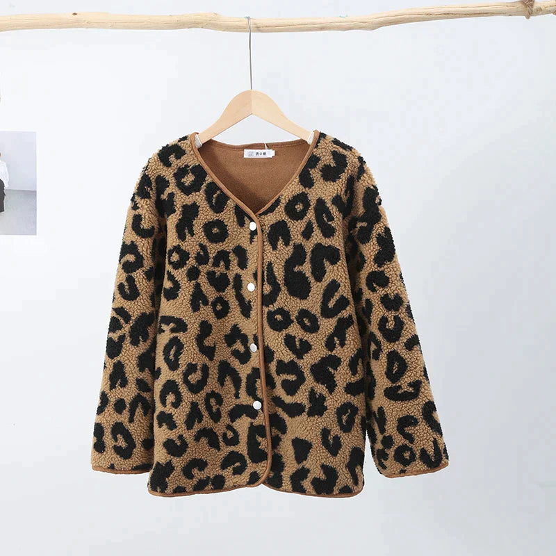 WW | eleganter Wintermantel mit Leopardenmuster für mutige Frauen