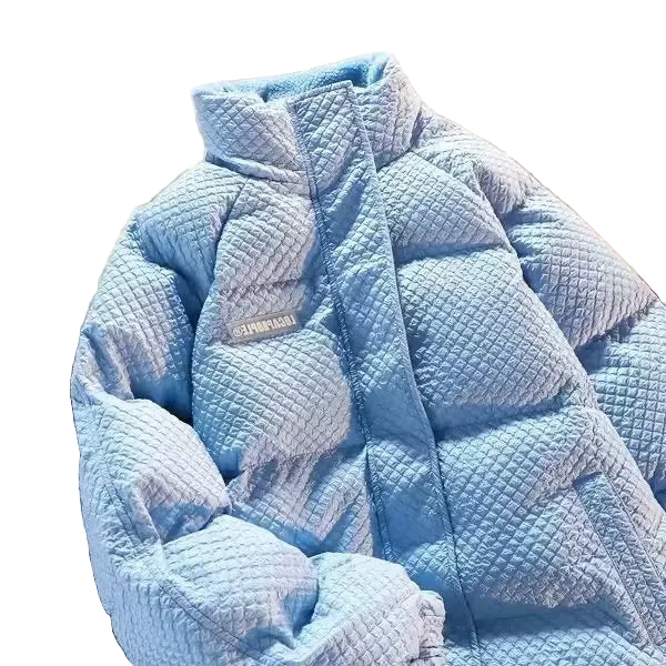 WW | Men's Winter Quilted Jacket with Stand-Up Collar - Trendy Casual Jacket for Couples