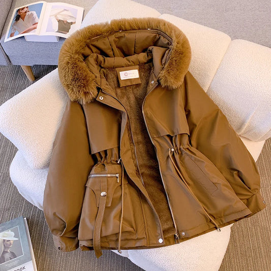 WW | Coat with fleece lining - faux fur hood