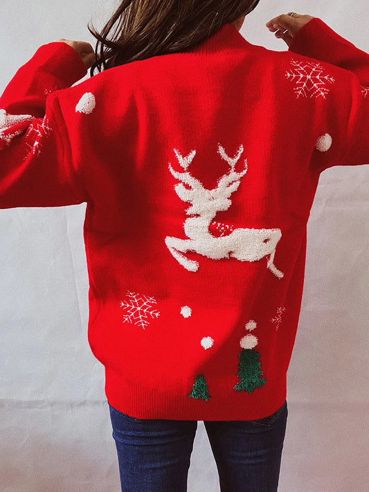 WW - Ugly Christmas Sweater - High Neck and Long Sleeves