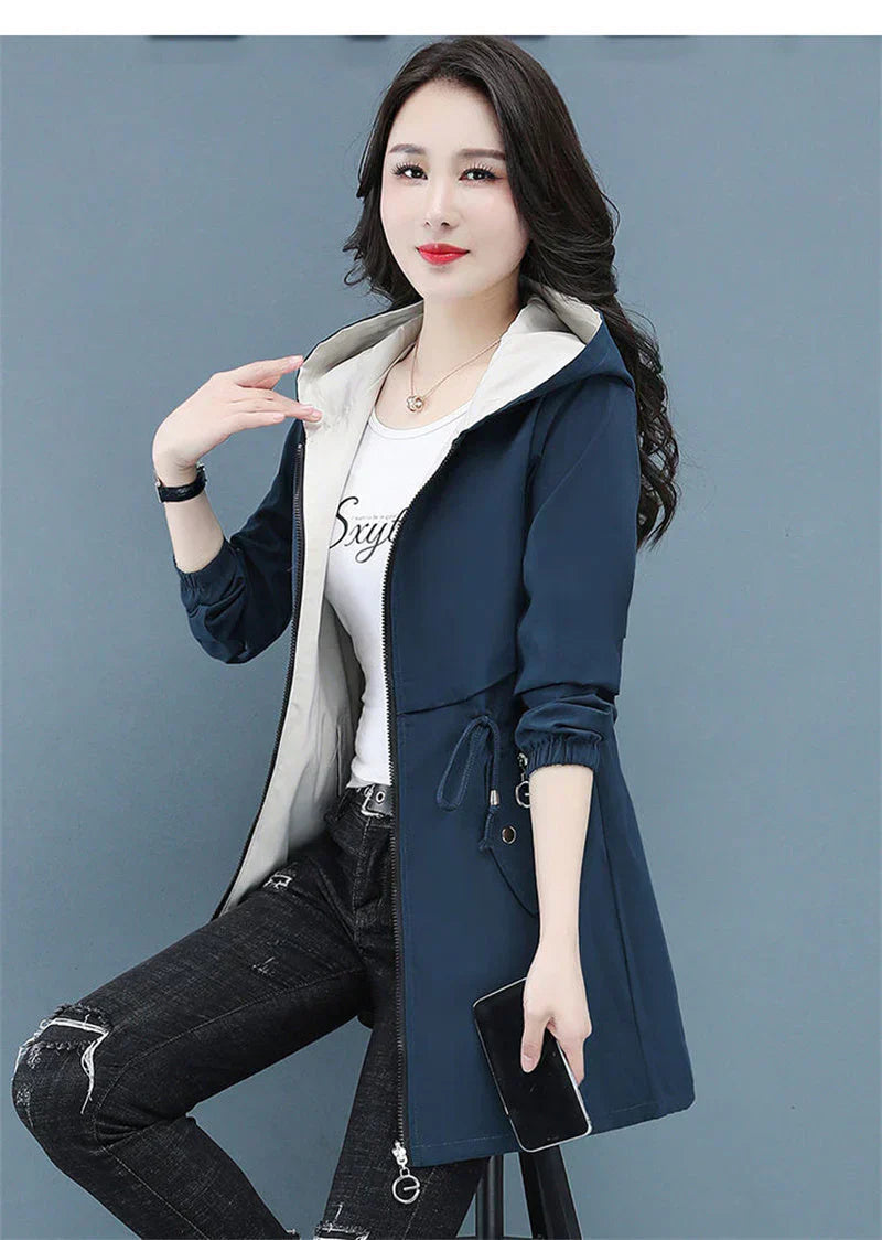 WW | lange windbreaker-jacke
