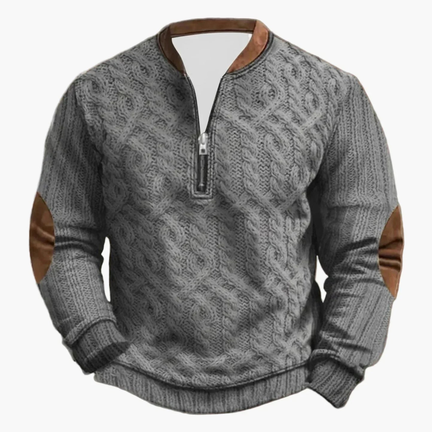 WW | Outdoor Leisure Pullover with Stand-Up Collar and Zipper - Stylish Long-Sleeve Sweater for Everyday and Adventure