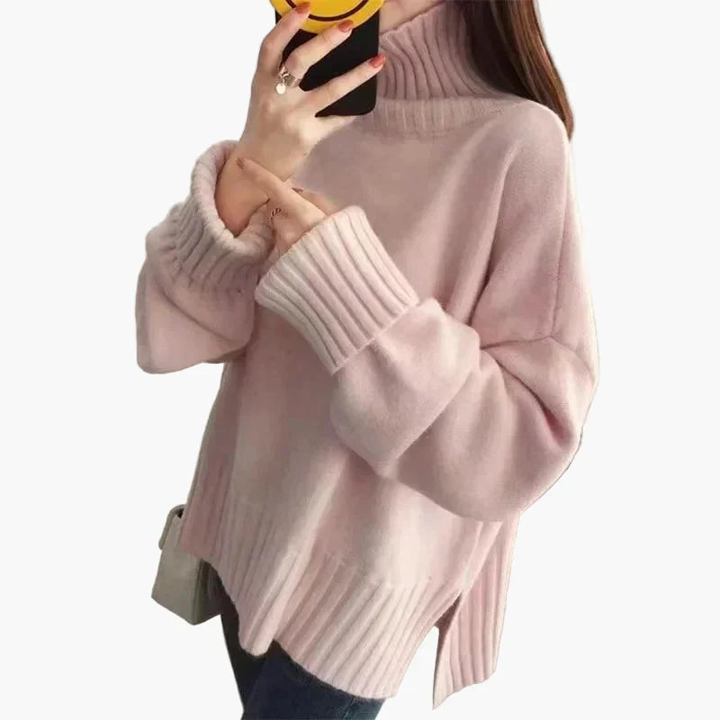 WW | Oversized High-Neck Pullover - Trendy Korean Style for Autumn and Winter