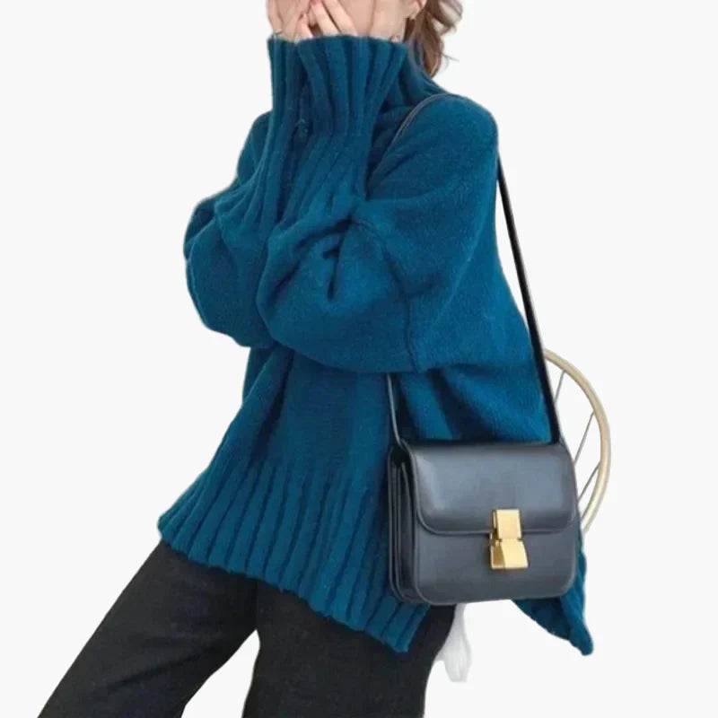 WW | Oversized High-Neck Pullover - Trendy Korean Style for Autumn and Winter