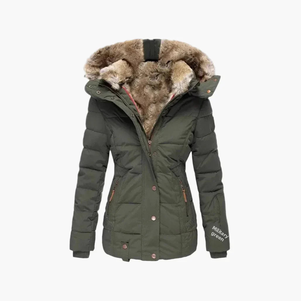 WW | Winter Quilted Jacket with Hood and Faux Fur - Fashionable Figure-Hugging Fit, Ideal for Cold Days