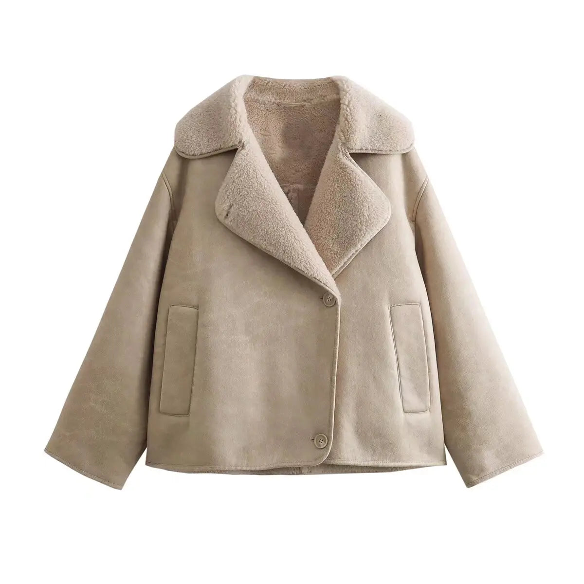 WW | Winter Jacket with Lapel Collar Double-breasted