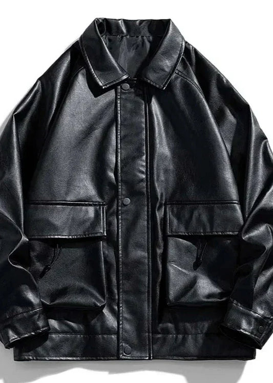 WW | Leder Utility Jacke - Modern Edge - Bequeme Passform - Streetwear Stil