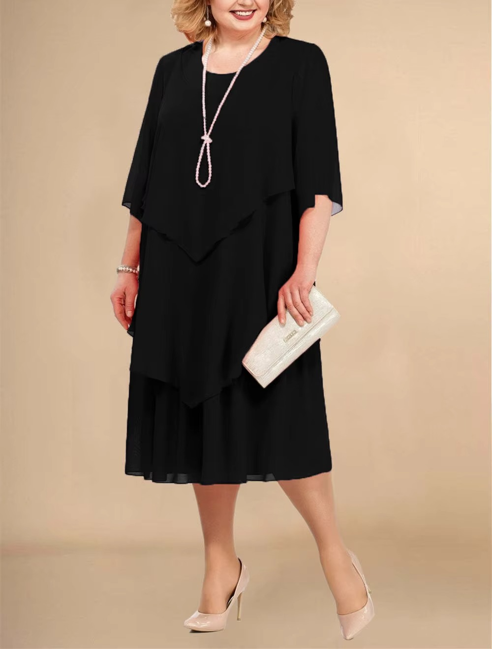 WW | Elegant Chiffon Layered Dress