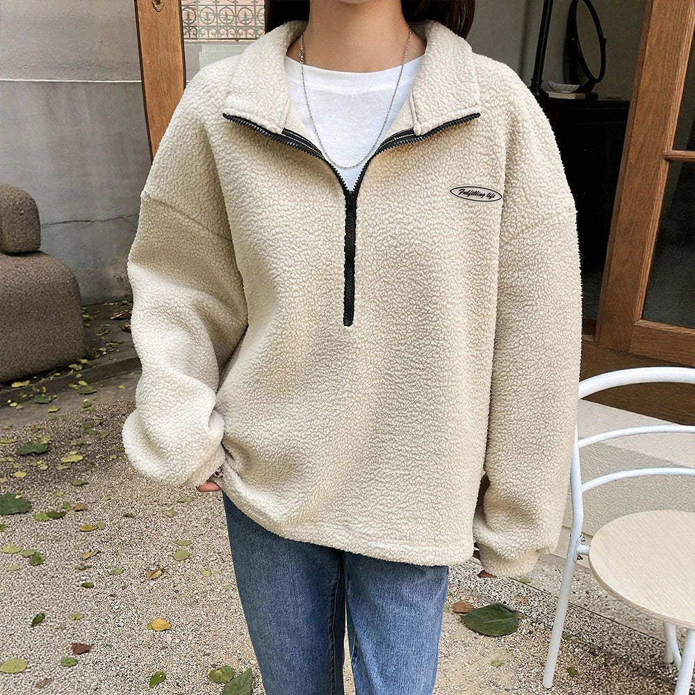 WW | Sweatshirt mit Halbreißverschluss und Kapuzenpullover