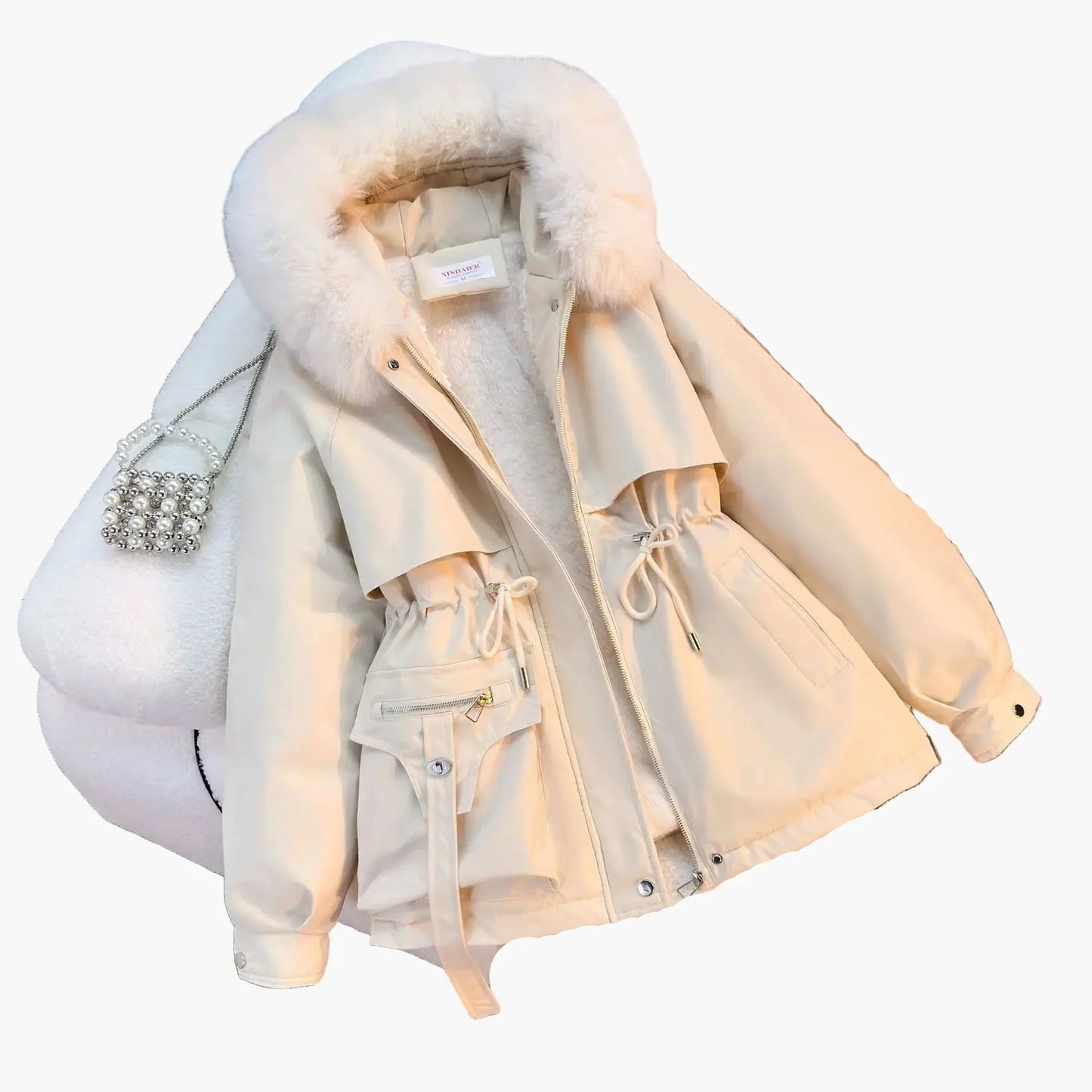 WW | Winterjacke mit Kapuze und Kunstpelzkragen - Modischer Parka für kalte Tage