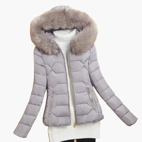WW | Winter Steppjacke mit Kapuze und großem Kragen - Eleganter City-Style für kalte Tage