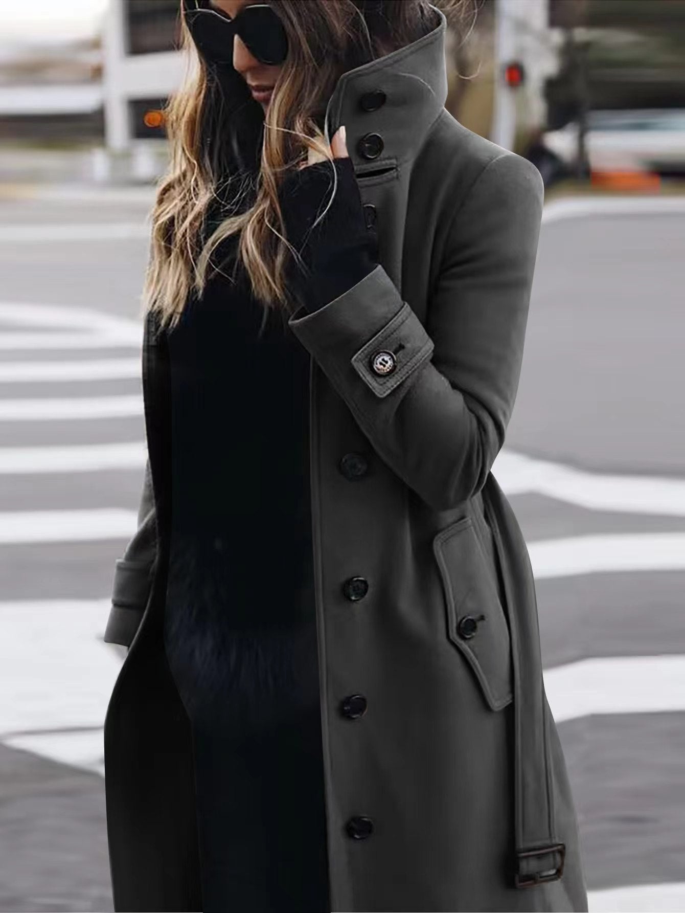 WW | Women's Single-Breasted Long Coat