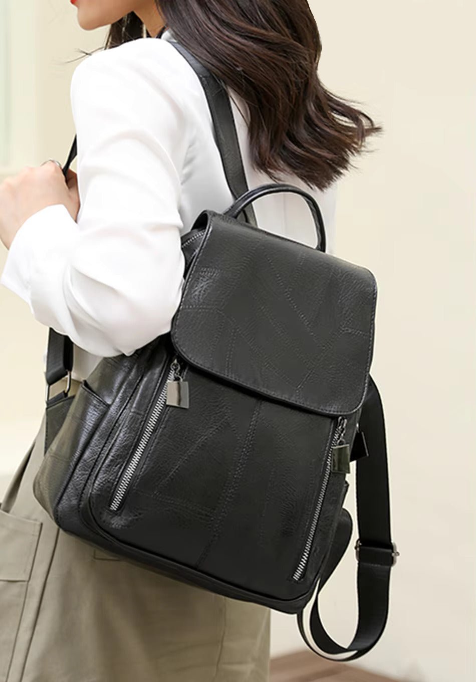 WW | Diebstahlsicherer Lederrucksack Für Damen