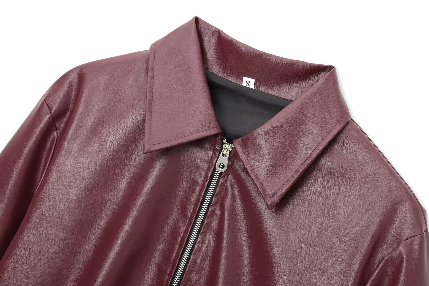 WW | Lederjacke mit Reißverschluss Vorne und Klassischem Reverskragen