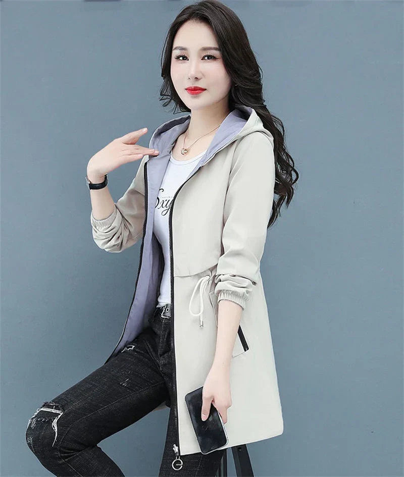 WW | lange windbreaker-jacke