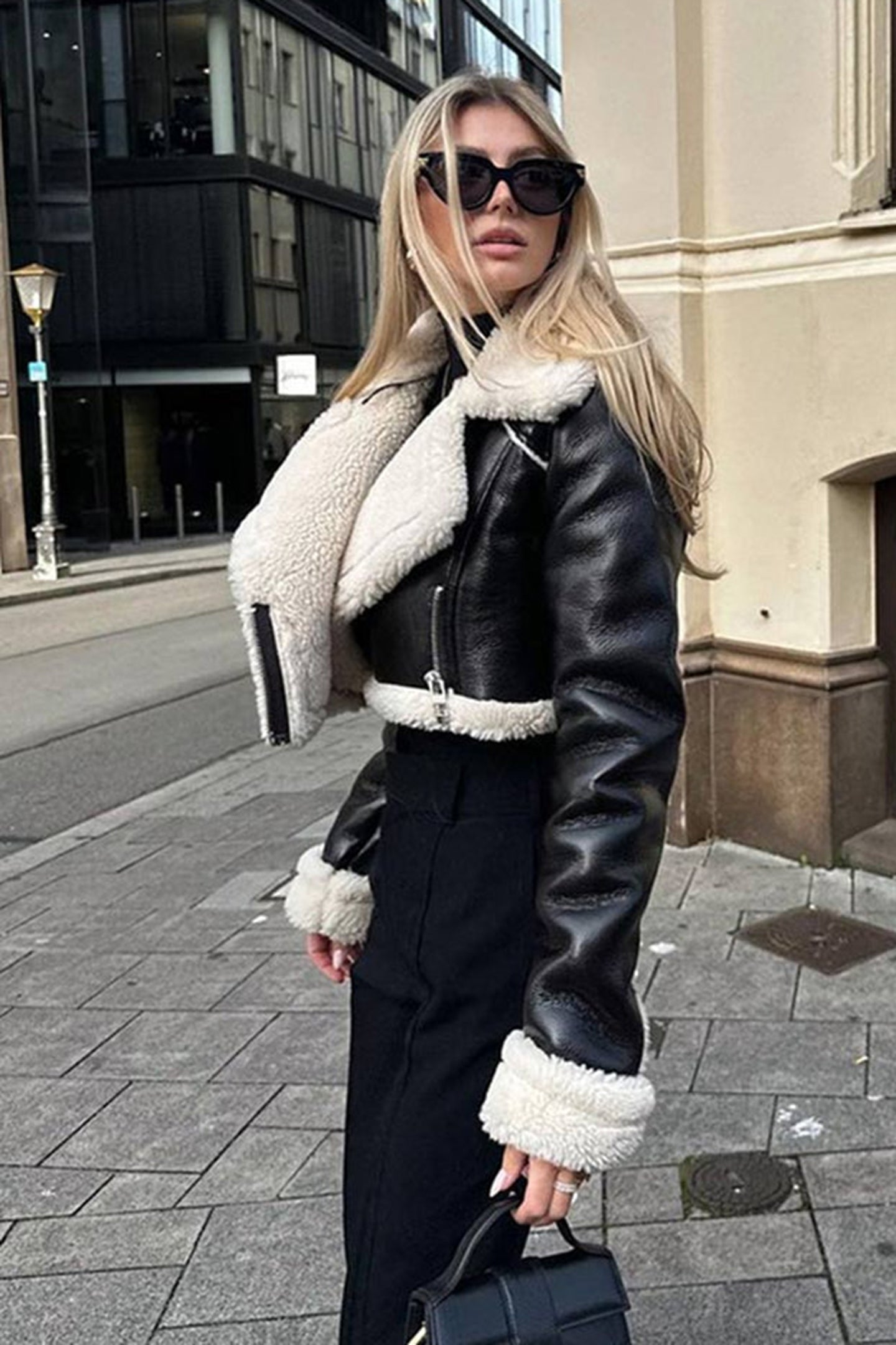 WW | Short faux leather jacket