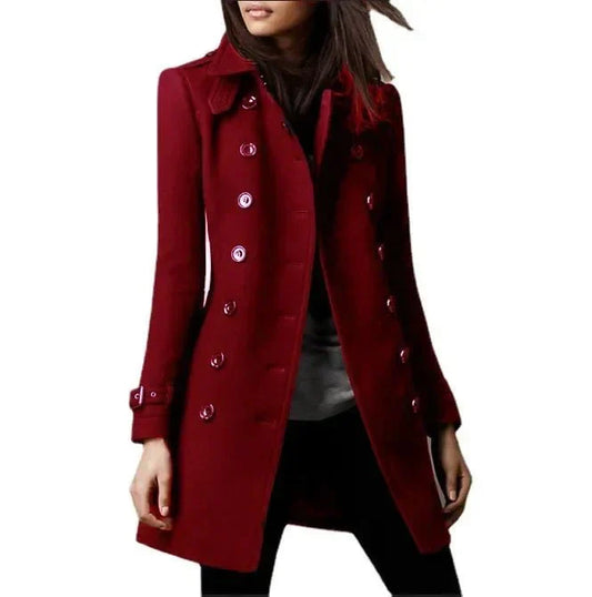 WW | Breasted Wool Blend Coat - Classic Tailoring - Elegant and Warm - Winter Outerwear