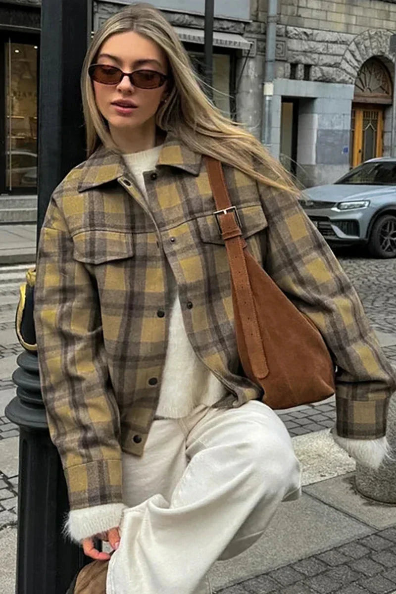WW | kariert lässiger Reversjacke