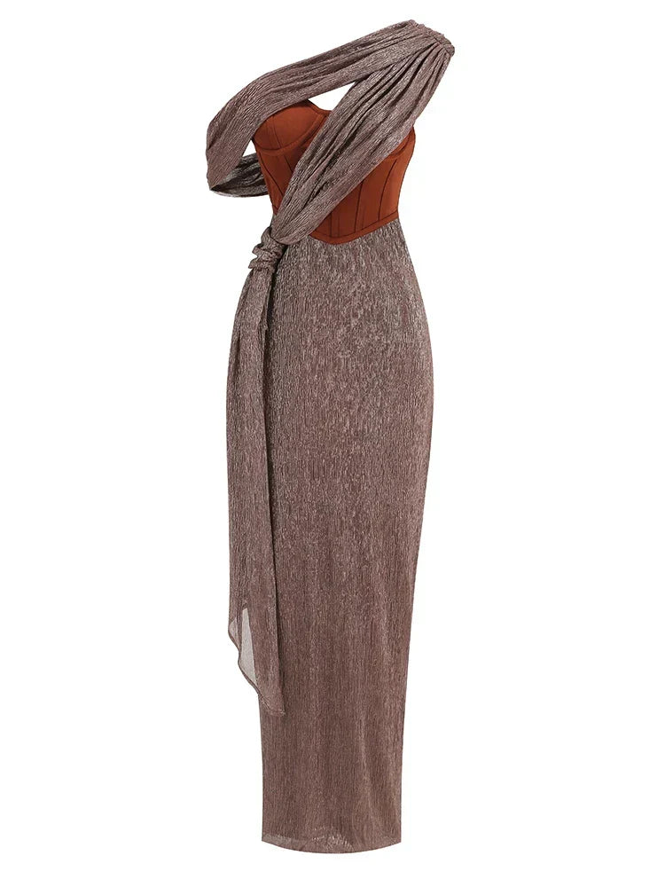 WW | Glitter Backless Evening Maxi Dress