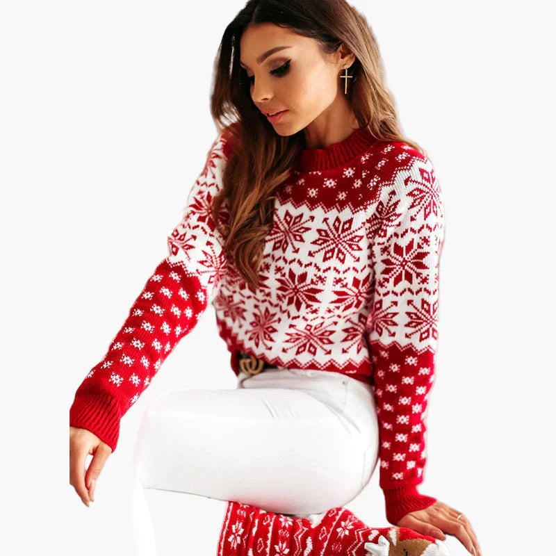 WW | Winter Pullover Scandinavian Pattern - Fashionable Christmas and Casual Knit Sweater