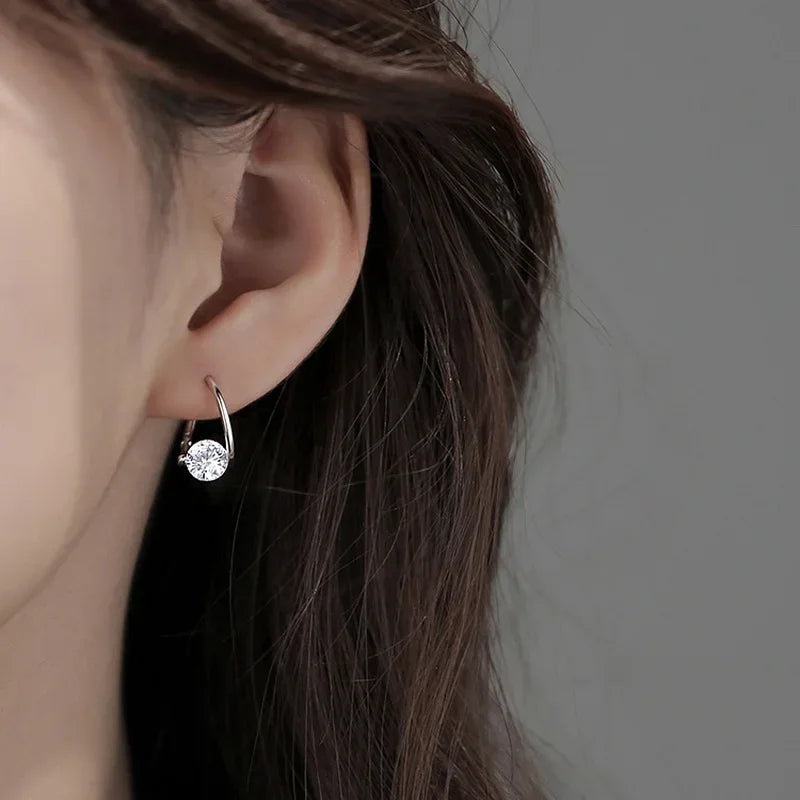 WW | Sterling Silver Geometric Zircon Earrings